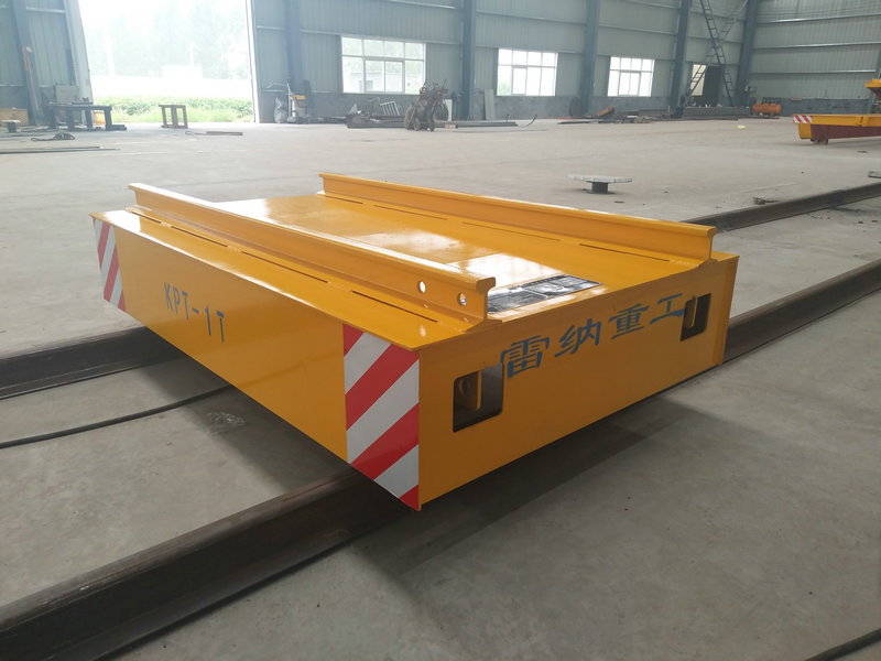 Cable Reel Powered Warehouse Flat Car trên đường sắt với điều khiển từ xa