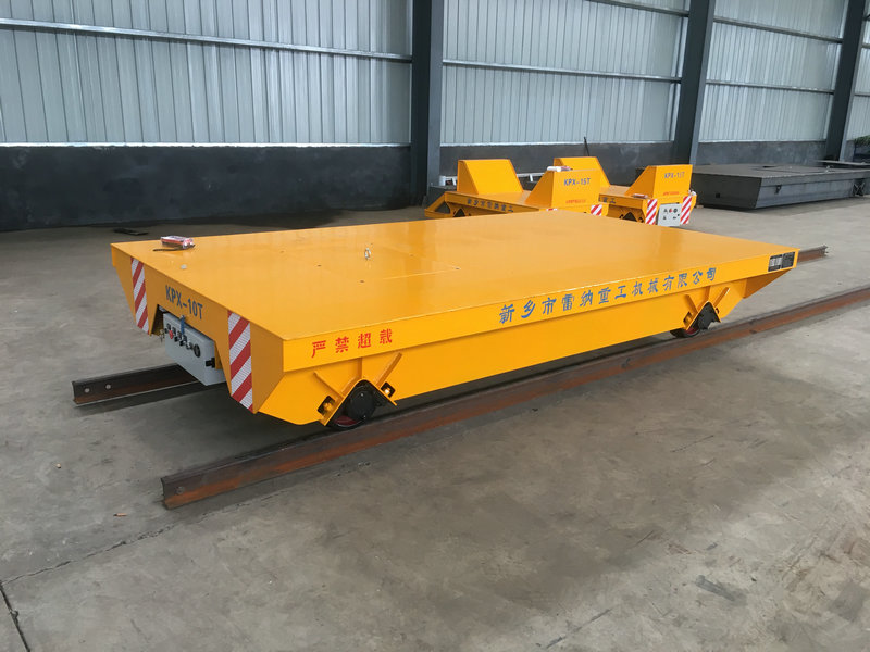 Heavy Duty Rail Powered Transport Cart Flat Trolley Xe tải